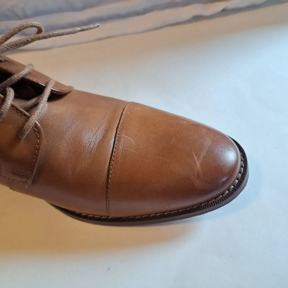 Florsheim Montinaro Leather Cap Toe Men's size 11.5D 11738 Tan Brown NEW scuffs